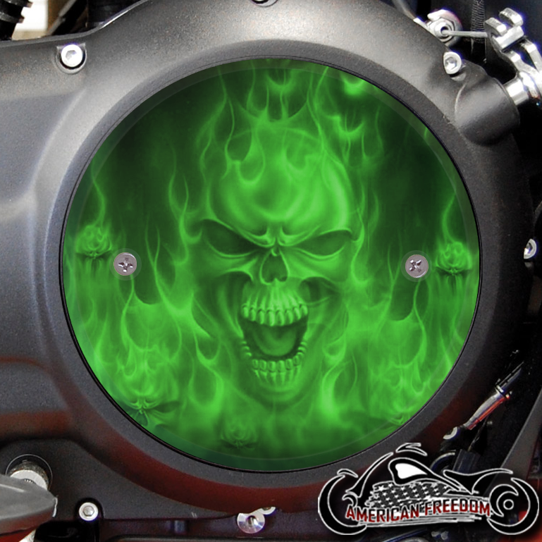 Victory Derby Cover - Green Flame Skull